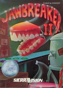 Box art: Jawbreaker II for Apple ][, Atari 400/800 (disk, cassette, and catridge), and Commodore 64 (disk and cartridge)