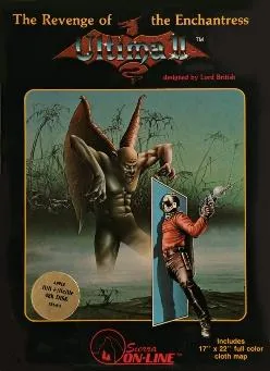 Box art: Ultima II: The Revenge of the Enchantress for the Apple ][, Atari 400/800, and IBM PC/PCjr