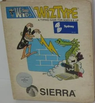 Box art: The Wizard of Id’s WizType for the Commodore 64 (disk and cartridge), Atari 400/800, Apple ][, and IBM PC/PCjr