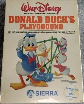 Box art: Donald Duck’s Playground for the Commodore 64 and Apple ][